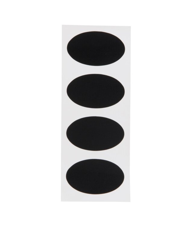 Krijtbord sticker etiket | Ovaal | 8 stuks | 4,7x8cm