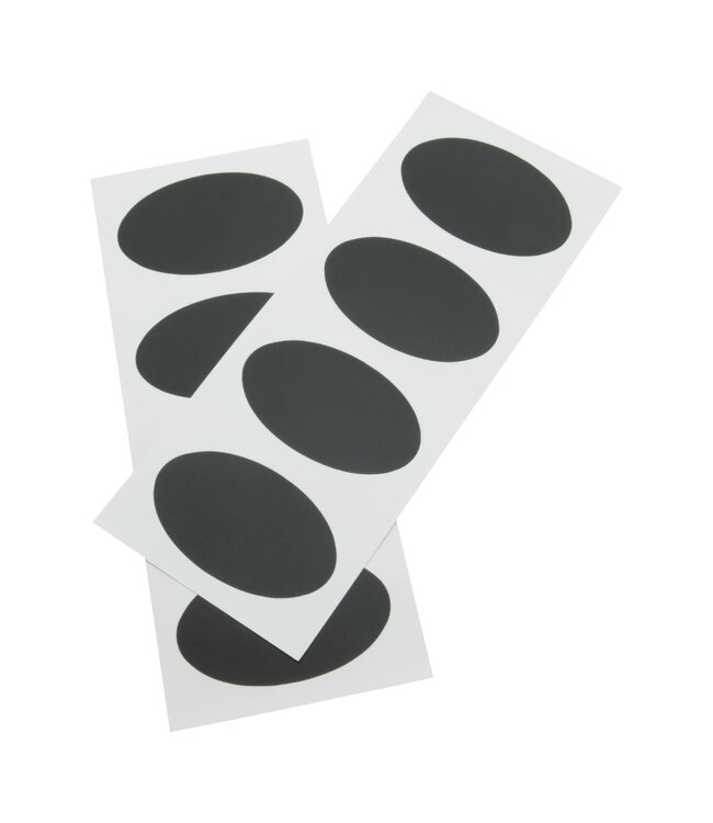 Krijtbord sticker etiket | Ovaal | 8 stuks | 4,7x8cm