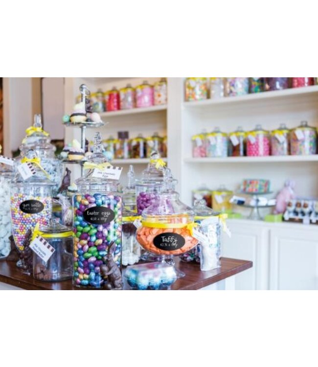 Krijtbord sticker etiket | Ovaal | 8 stuks | 4,7x8cm