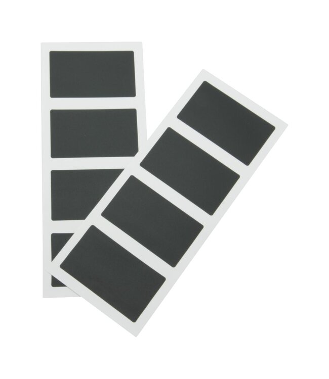 Krijtbord sticker etiket | Rechthoek | 8 stuks | 4,7x8cm