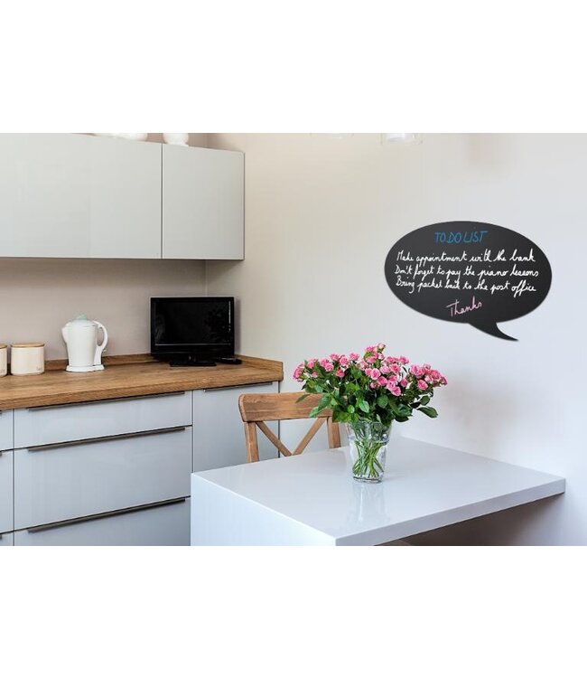 Muurkrijtbord | Tekstballon | Silhouette | 47x27,3x0,3cm