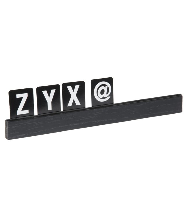 Letterplanken set | Zwart | 4 stuks | Incl. letters, cijfers en symbolen