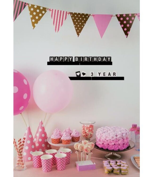 Letterplanken set | Zwart | 4 stuks | Incl. letters, cijfers en symbolen