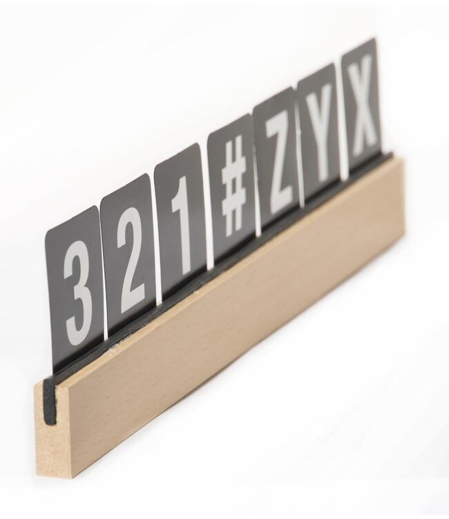 Letterplanken set | Hout | 4 stuks | Incl. letters, cijfers en symbolen