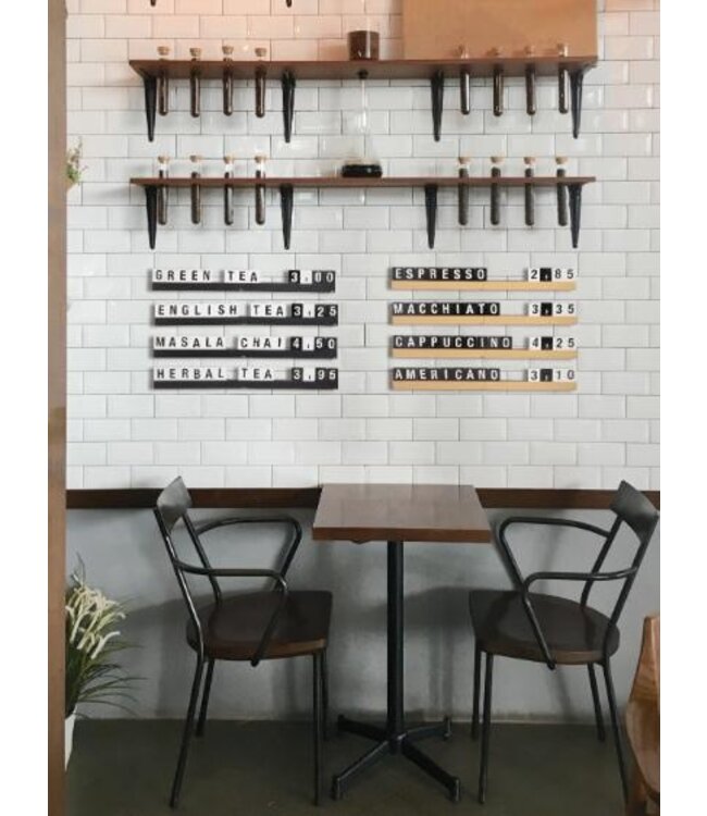 Letterplanken set | Hout | 4 stuks | Incl. letters, cijfers en symbolen