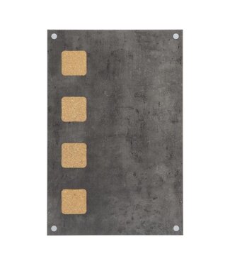 Securit Muurkrijtbord en kurk prikbord combi | Betonlook | 58x38x1,5cm