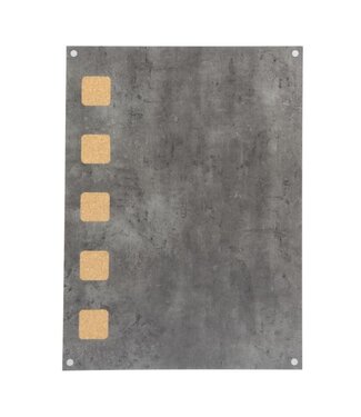 Securit Muurkrijtbord en kurk prikbord combi | Betonlook | 78x58x1,5cm