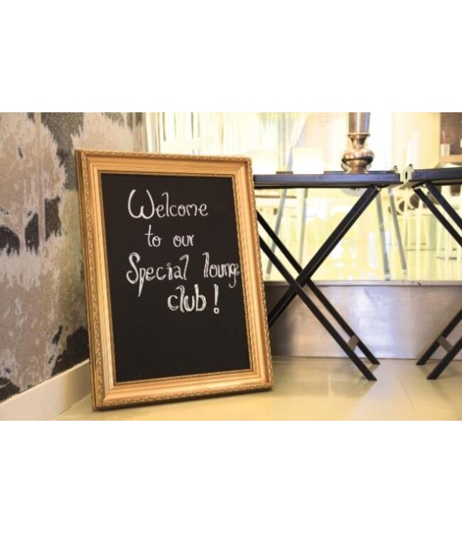 Muurkrijtbord | Gouden frame | 63x83,5x5cm