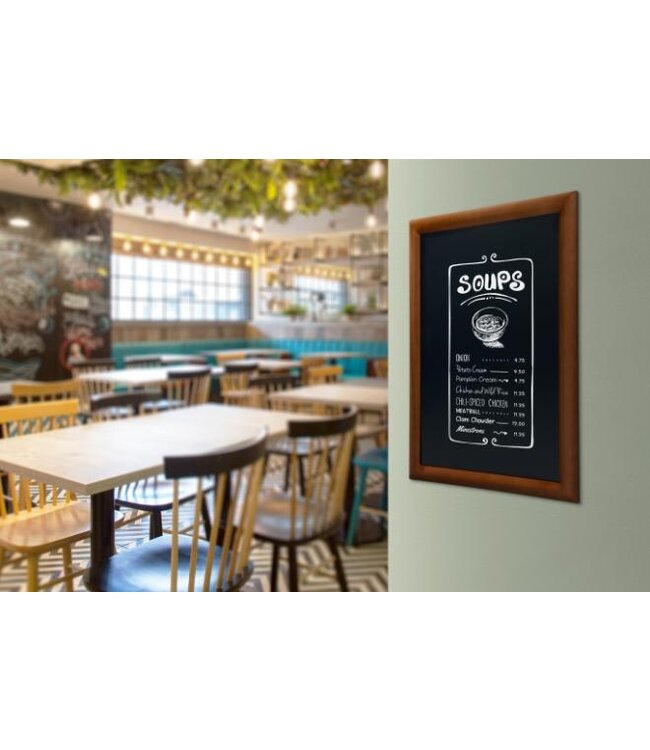 Muurkrijtbord Universal | Donkerbruin | 87x67x2cm