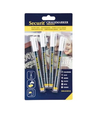 Securit Krijtstiften | Wit | 4 stuks | 1-2mm