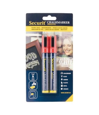 Securit Krijtstiften | Rood | 2-6mm | 2 stuks