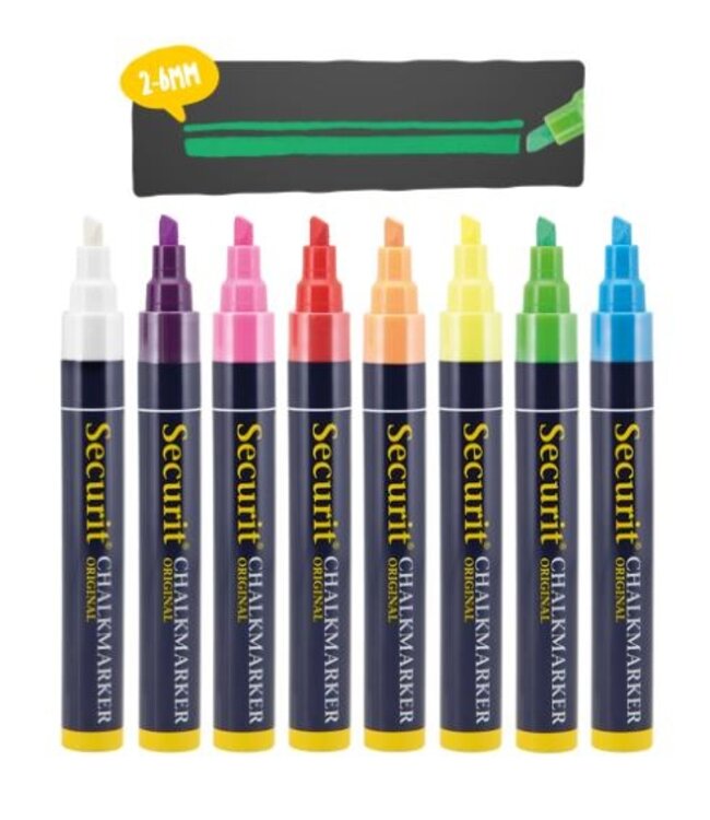 Krijtstiften set | Kleuren | 2-6mm | 8 stuks