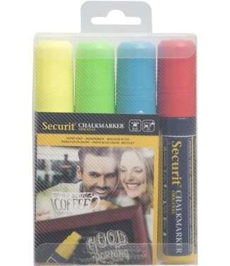 Securit Krijtstiften set | Rood/Geel/Groen/Blauw | 4 stuks | 7-15mm