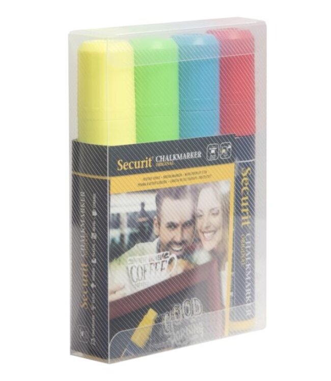 Krijtstiften set | Rood/Geel/Groen/Blauw | 4 stuks | 7-15mm