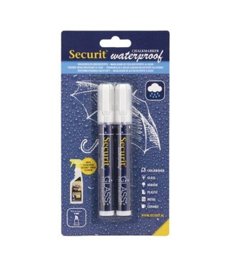 Securit Krijtstiften set | Wit | Waterproof | 2 stuks | 2-6mm