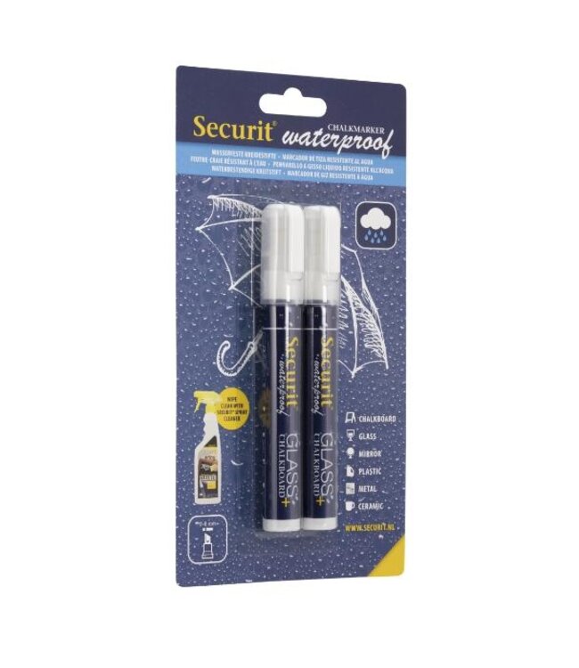 Krijtstiften set | Wit | Waterproof | 2 stuks | 2-6mm