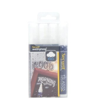 Securit Krijtstiften set | Wit | Waterproof | 4 stuks | 2-6mm