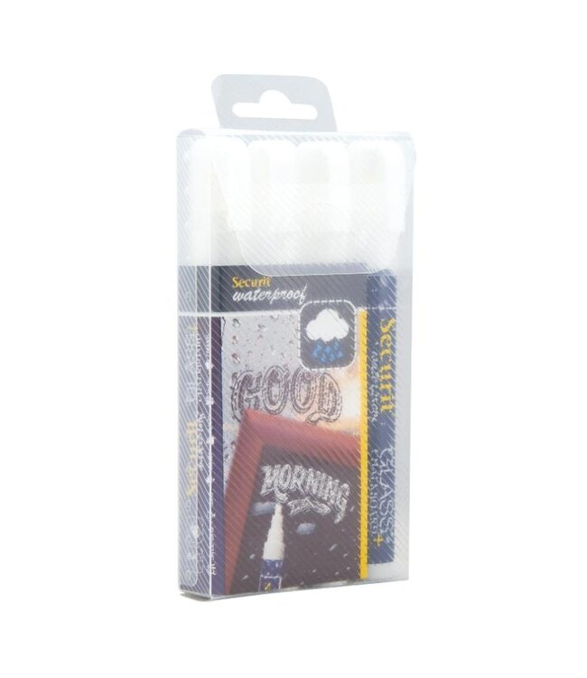 Krijtstiften set | Wit | Waterproof | 4 stuks | 2-6mm