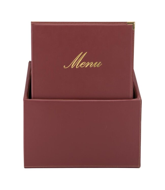 Menukaarten box | Classic | Wijnrood | Incl. 20 menukaarten