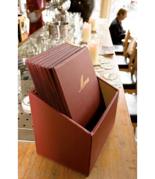 Menukaarten box | Classic | Wijnrood | Incl. 20 menukaarten