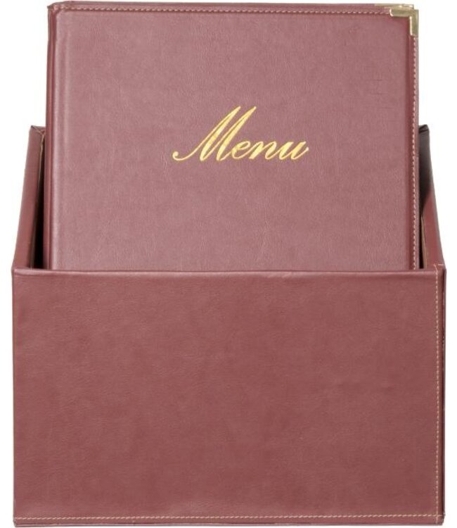 Menukaarten box | Classic | Wijnrood | Incl. 20 menukaarten