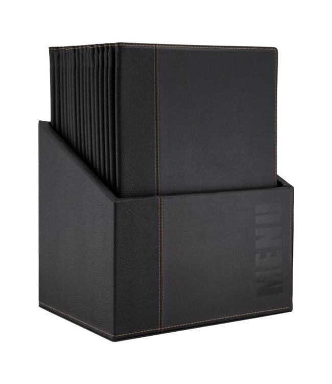 Menukaarten box | Trendy | Zwart | Incl. 20 A4 menukaarten