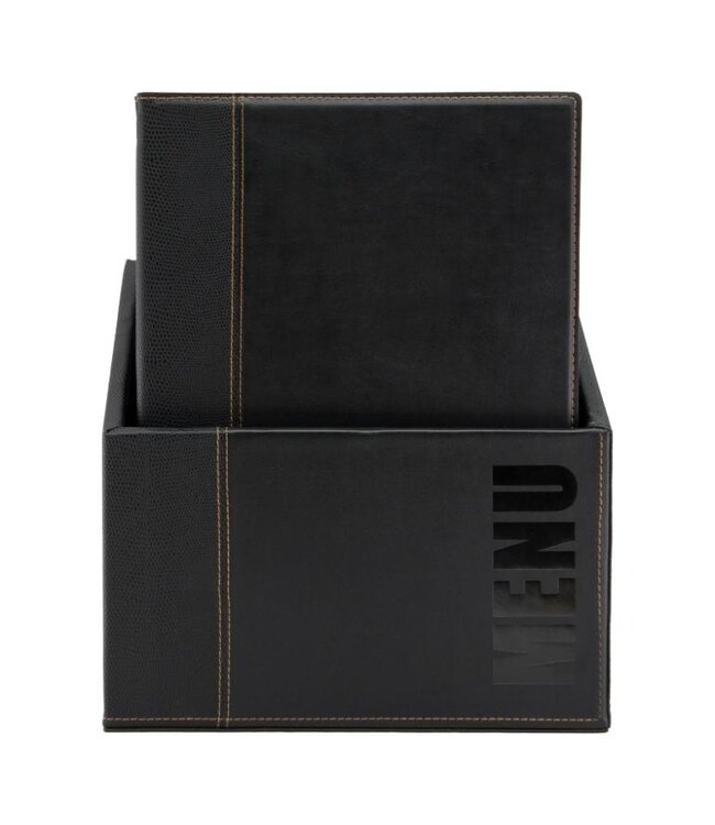 Menukaarten box | Trendy | Zwart | Incl. 20 A4 menukaarten