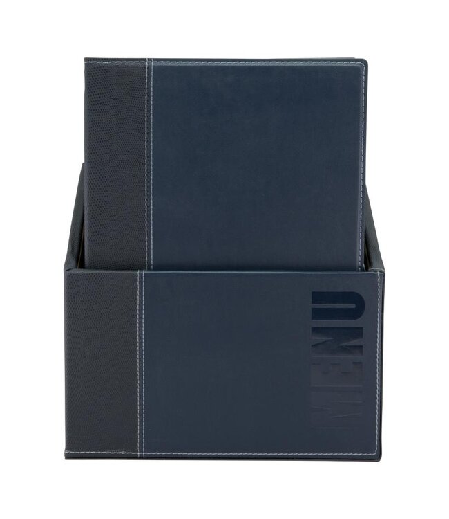Menukaarten box | Trendy | Blauw | Incl. 20 A4 menukaarten
