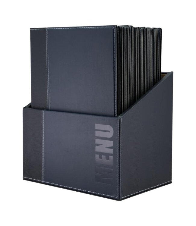Menukaarten box | Trendy | Blauw | Incl. 20 A4 menukaarten