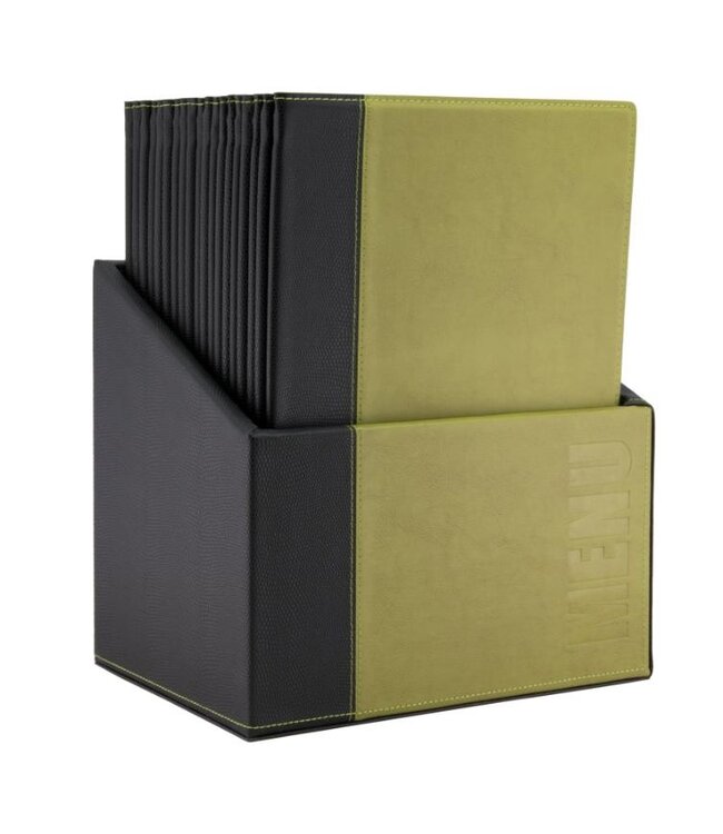 Menukaarten box | Trendy | Groen | Incl. 20 A4 menukaarten
