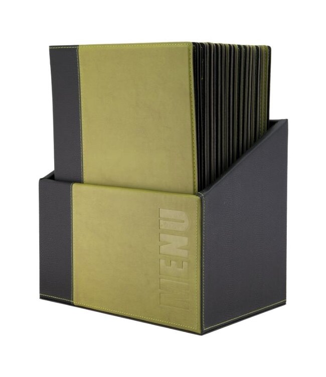 Menukaarten box | Trendy | Groen | Incl. 20 A4 menukaarten