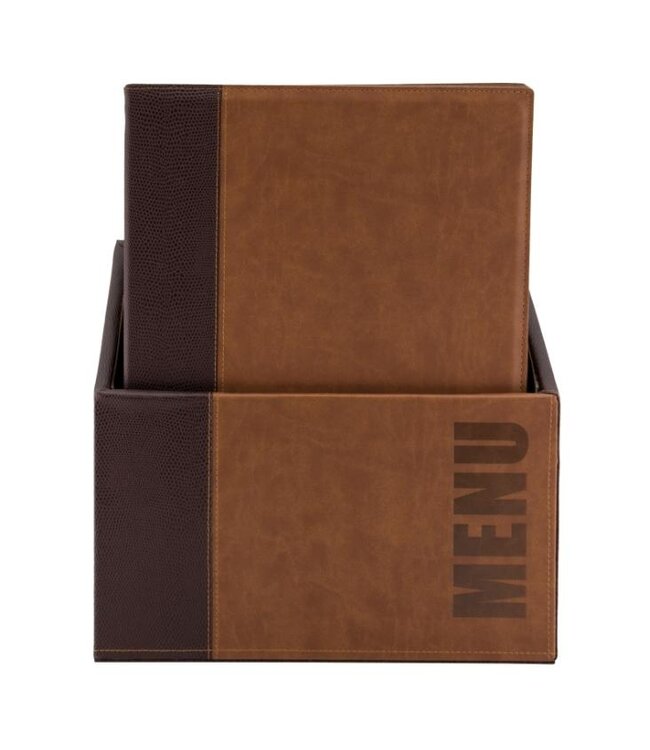 Menukaarten box | Trendy | Lichtbruin | Incl. 20 A4 menukaarten