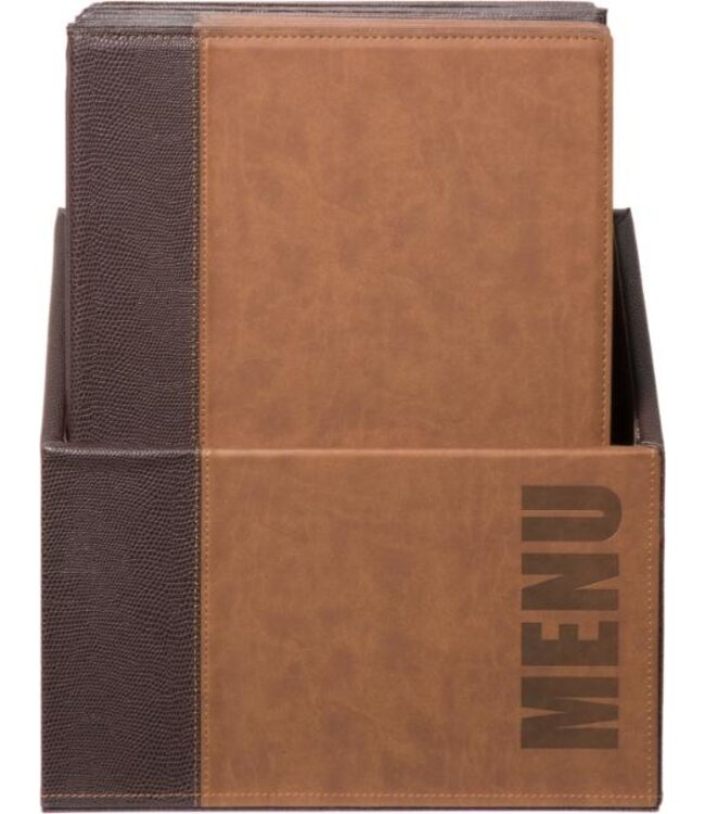 Menukaarten box | Trendy | Lichtbruin | Incl. 20 A4 menukaarten