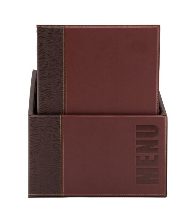Menukaarten box | Trendy | Wijnrood | Incl. 20 A4 menukaarten
