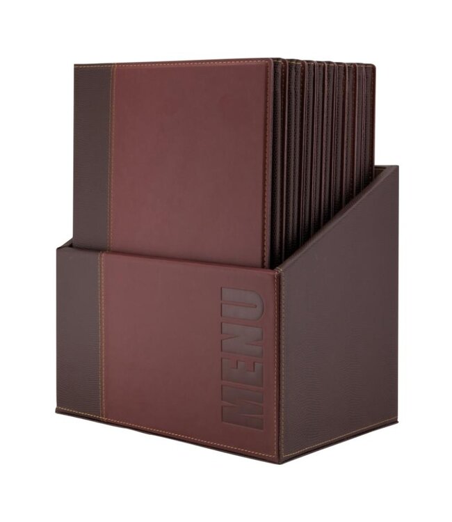 Menukaarten box | Trendy | Wijnrood | Incl. 20 A4 menukaarten
