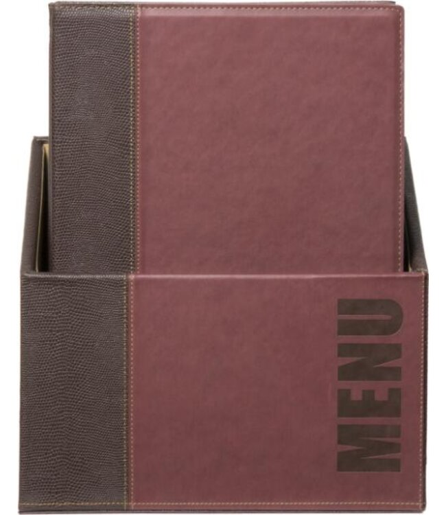 Menukaarten box | Trendy | Wijnrood | Incl. 20 A4 menukaarten