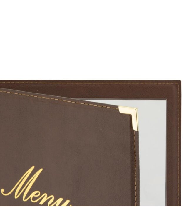 Menukaarthouder Classic | A4 | Leder | Bruin | 24,5x34,4cm