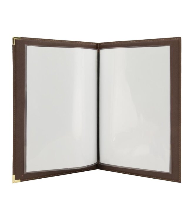 Menukaarthouder Classic | A4 | Leder | Bruin | 24,5x34,4cm