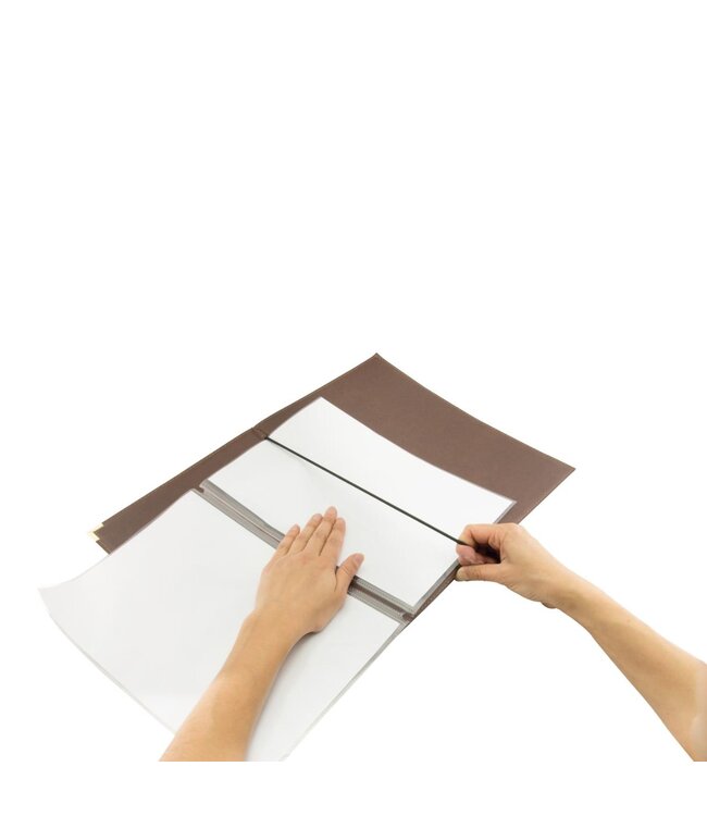 Menukaarthouder Classic | A4 | Leder | Bruin | 24,5x34,4cm