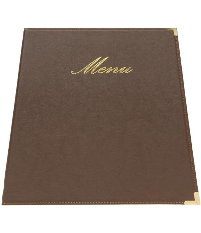 Menukaarthouder Classic | A4 | Leder | Bruin | 24,5x34,4cm