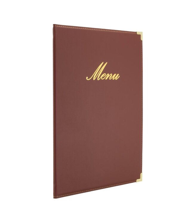 Menukaarthouder Classic | A4 | Leder | Wijnrood | 24,5x34,4cm