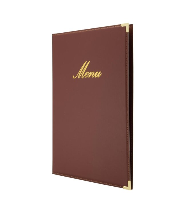 Menukaarthouder Classic | A4 | Leder | Wijnrood | 24,5x34,4cm