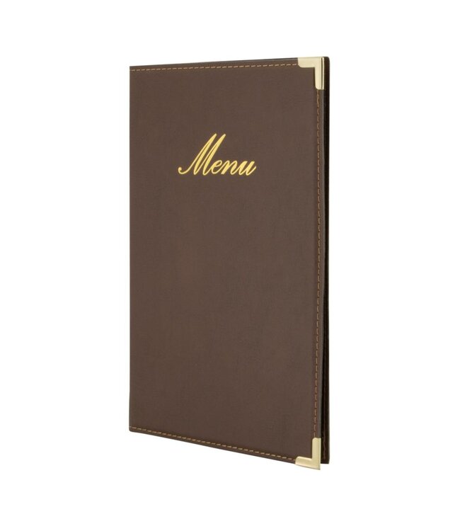 Menukaart Classic | A5 | Leder | Bruin | 18x25cm