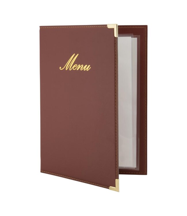Menukaart Classic | A5 | Leder | Wijnrood | 18x25cm