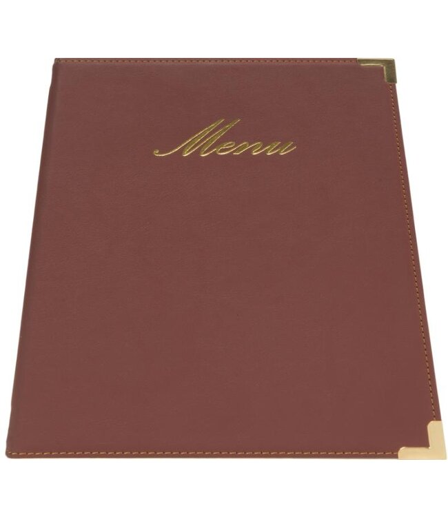 Menukaart Classic | A5 | Leder | Wijnrood | 18x25cm