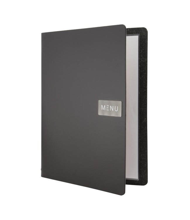Menukaart | Leder | A4 | Zwart | Royal