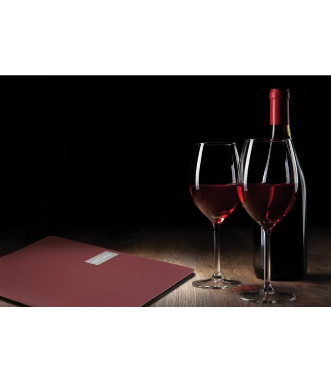 Menukaart | Leder | A4 | Rood | Royal