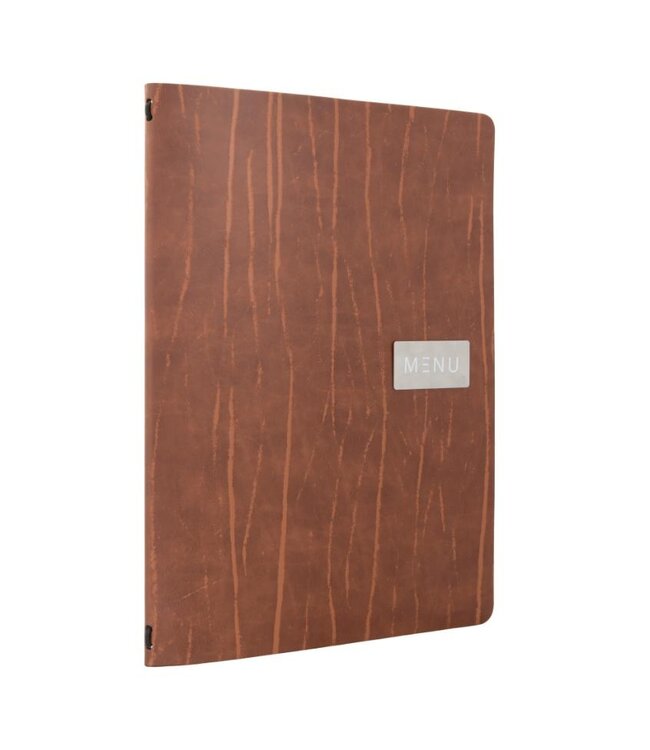 Menukaart | Leder | A4 | Bruin | Ruga
