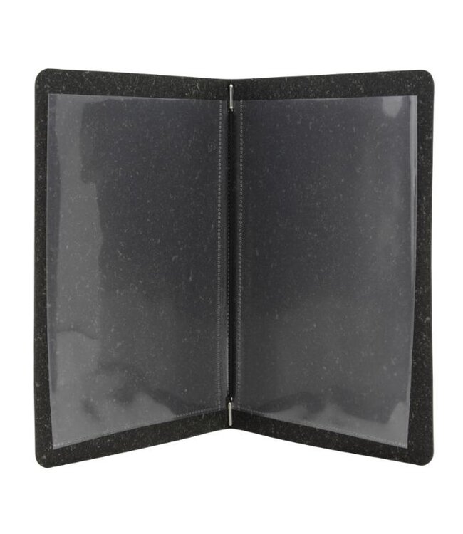 Menukaart | Leder | A5 | Zwart | Raw