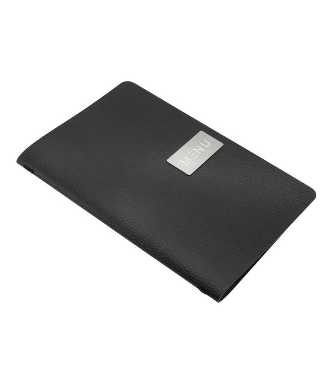 Menukaart | Leder | A5 | Zwart | Raw